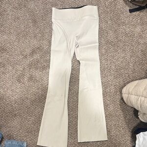 Cream leather (I think) Ankle Flared Pants